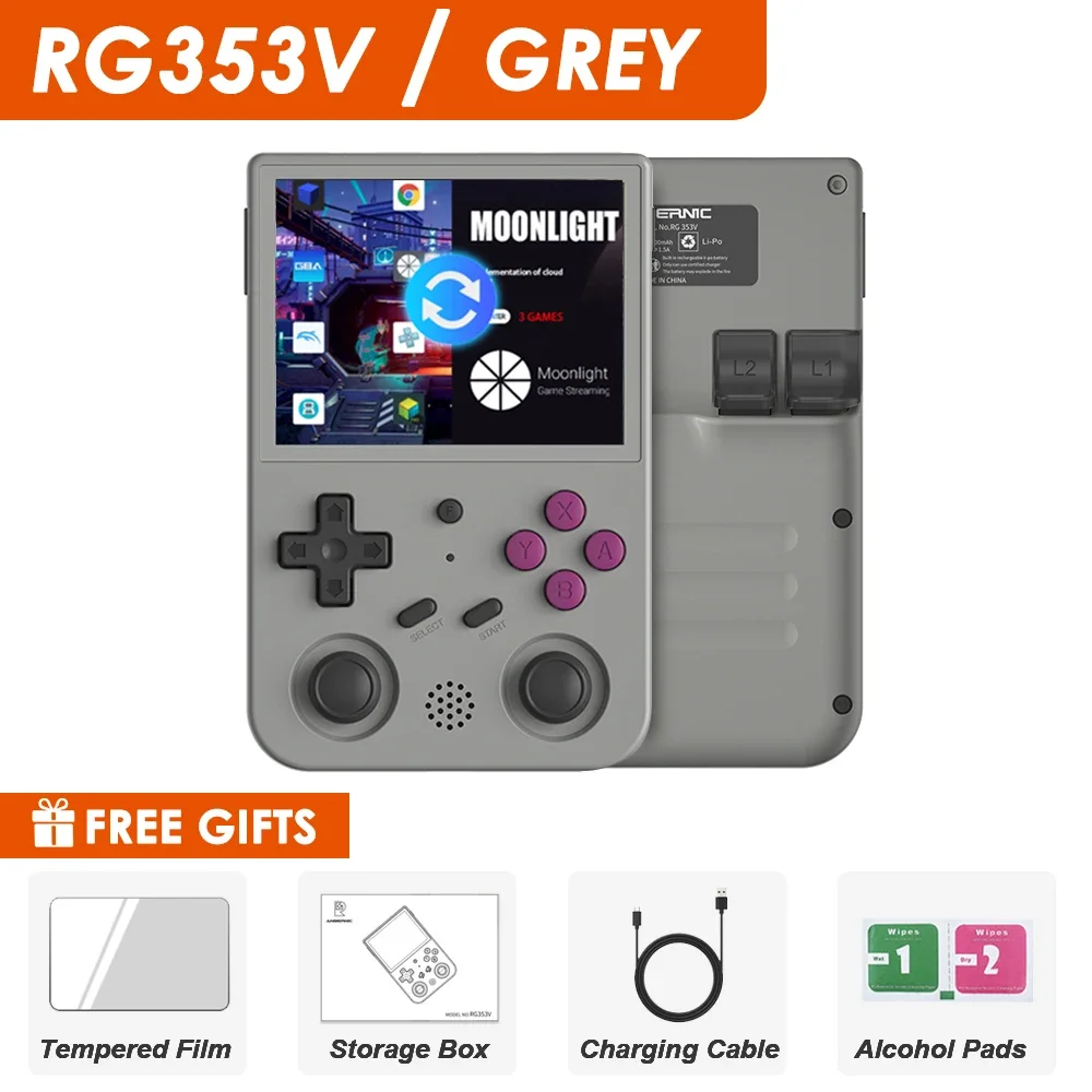 NEW RG353V RG353VS 64/128/256G Touch Screen Handheld Game Players ...