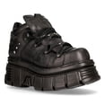 thumbnail image 1 of NEW ROCK 106N-S52 TOWER SHOES Metallic Black Leather Biker Punk Gothic Boots 44, 1 of 6