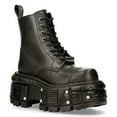 thumbnail image 1 of NEW ROCK BOOTS TANK083-C1 Real Leather Combat Black Platform Biker Military Shoe 45, 1 of 6