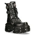 thumbnail image 1 of NEW ROCK BOOTS TANK373-S1 Black Leather Unisex Combat Platform Biker Goth Shoes 36, 1 of 6