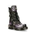 thumbnail image 1 of NEW ROCK M-591-S5 PURPLE FLAME PUNK BOOTS Black Leather Gothic Heavy Biker 43, 1 of 6