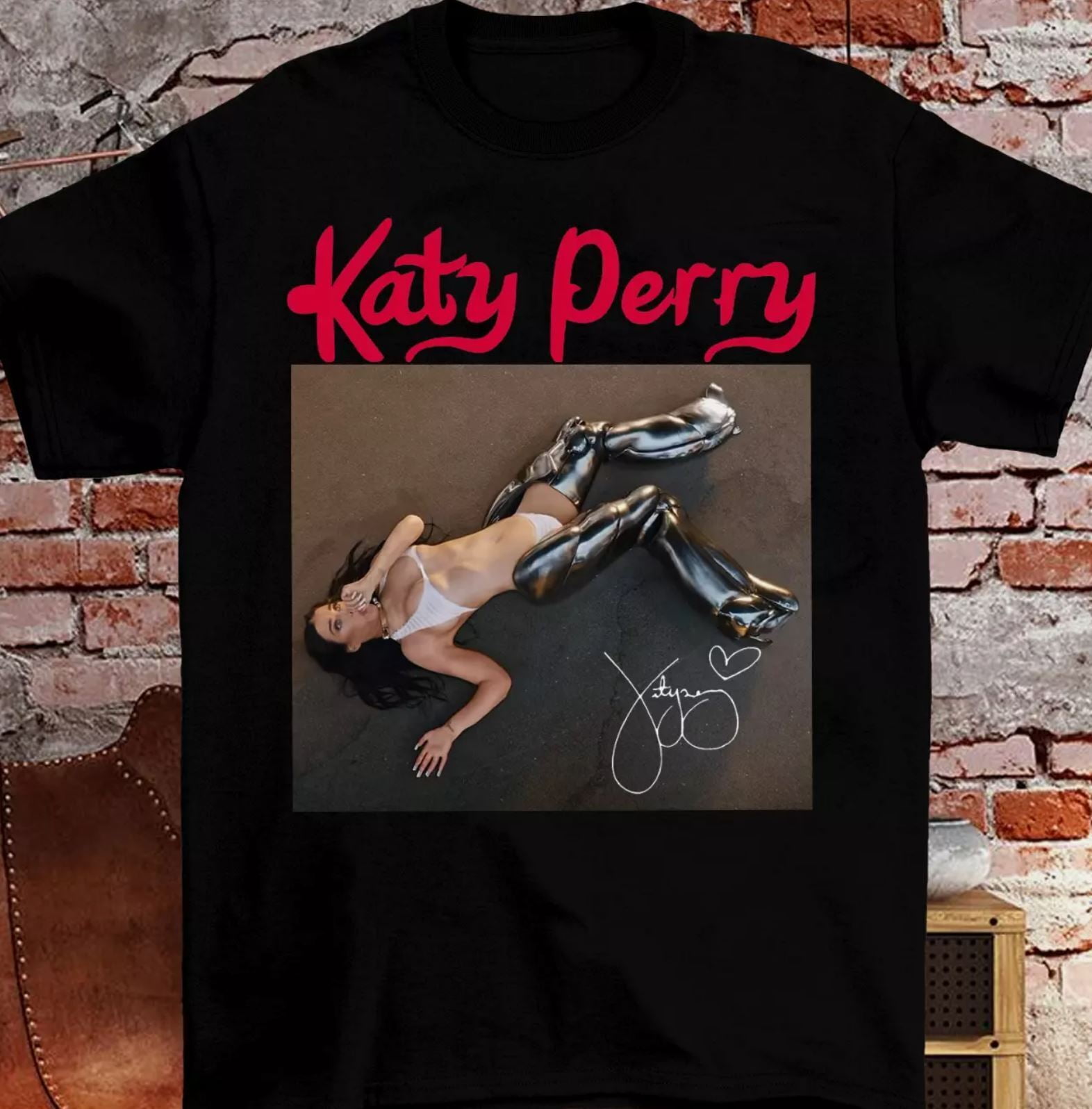 NEW Rare Katy Perry 2024 Woman_S World Signature Black All Size Shirt