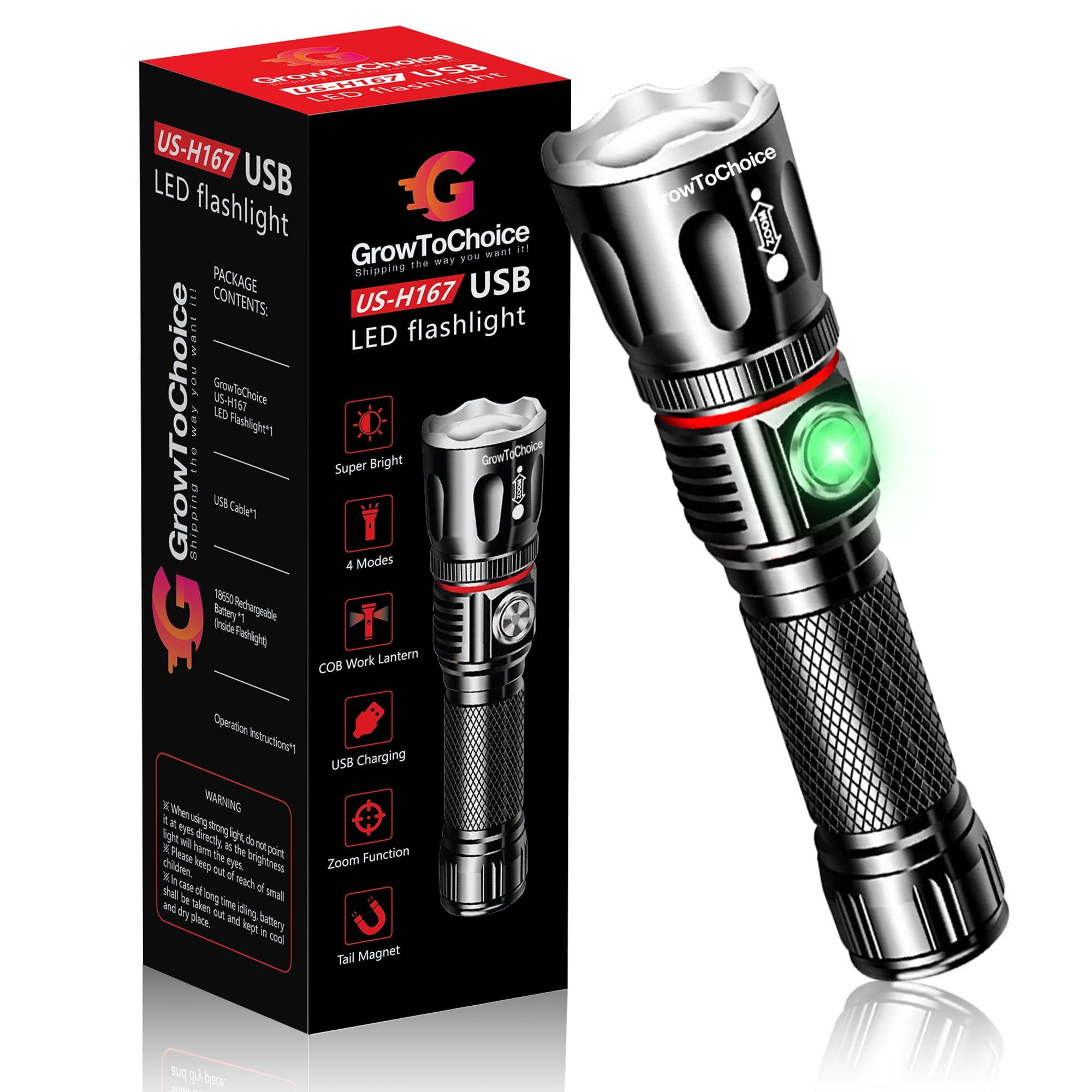 "NEW" Rechargeable LED Flashlight Camping Gear Must Haves Tactical