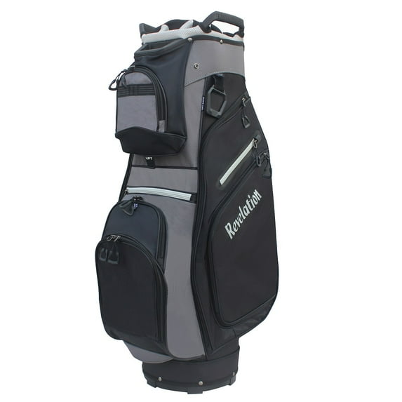 NEW Revelation Golf "The General" Deluxe Cart Bag 14-way Top - Grey /Black /Grey