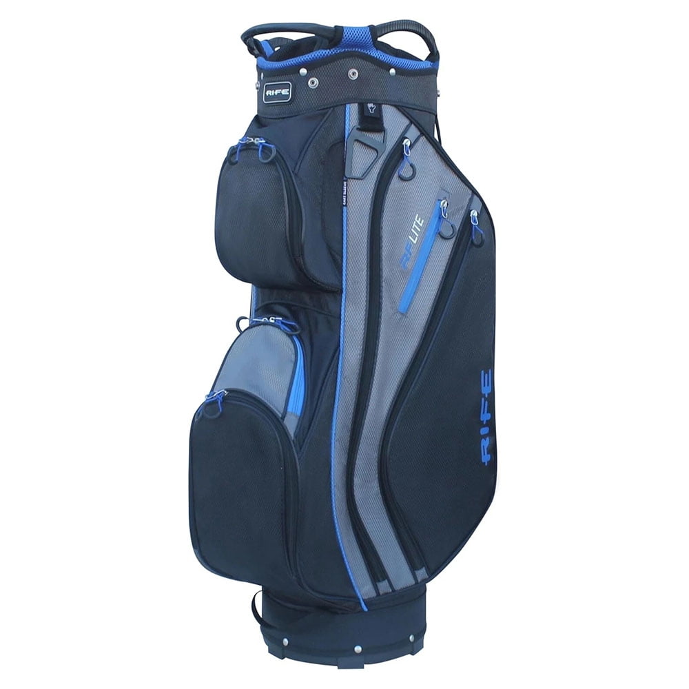 NEW Rife Golf RF-LITE Cart Bag 14-Way Top - Black / Blue