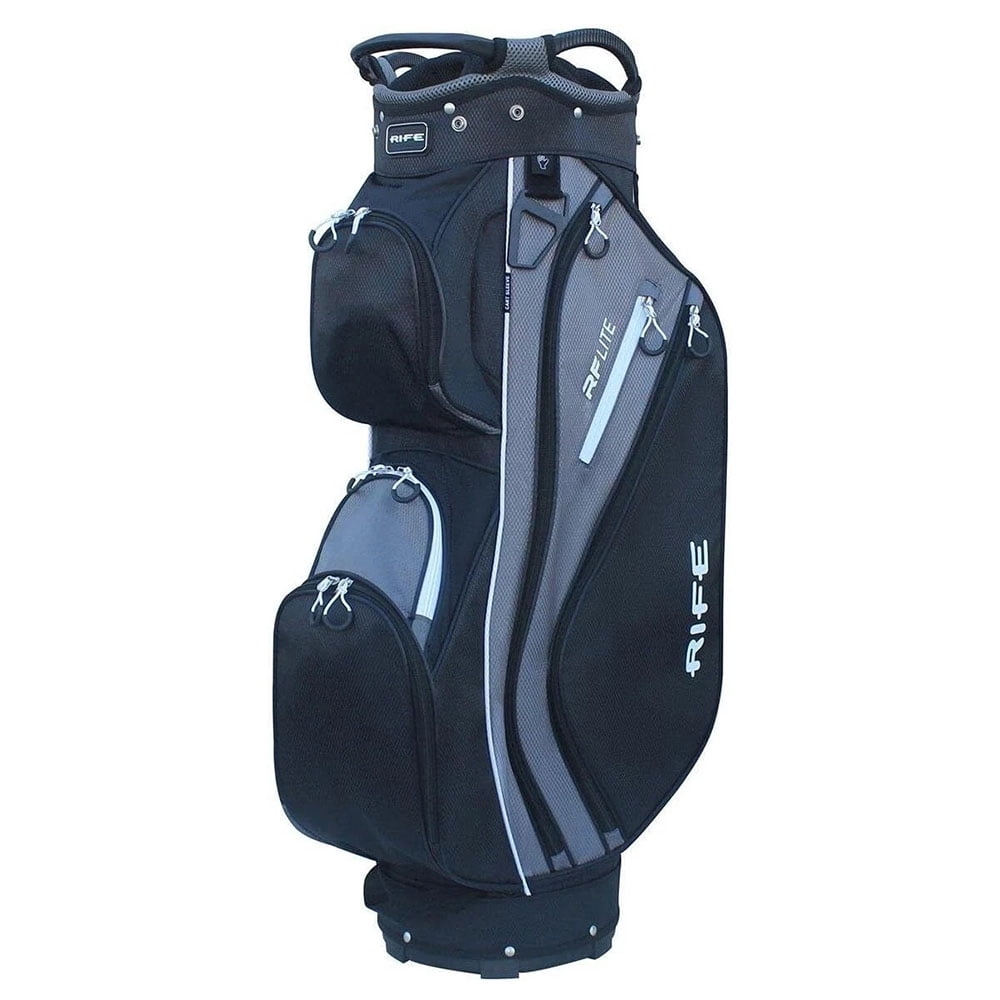 NEW Rife Golf RF-LITE Cart Bag 14-Way Top - Black / Grey