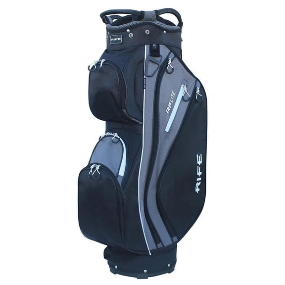 NEW Rife Golf RF-LITE Cart Bag 14-Way Top - Black / Grey