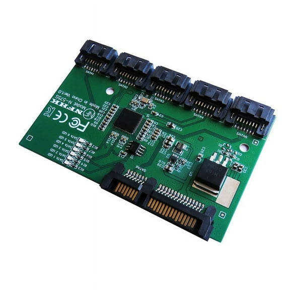 HOT SATA 3.0 Expansion Card Converter, 1 to 5 Port Multiplier Riser, 6Gbps HDD/SSD Hard Drive Accessory