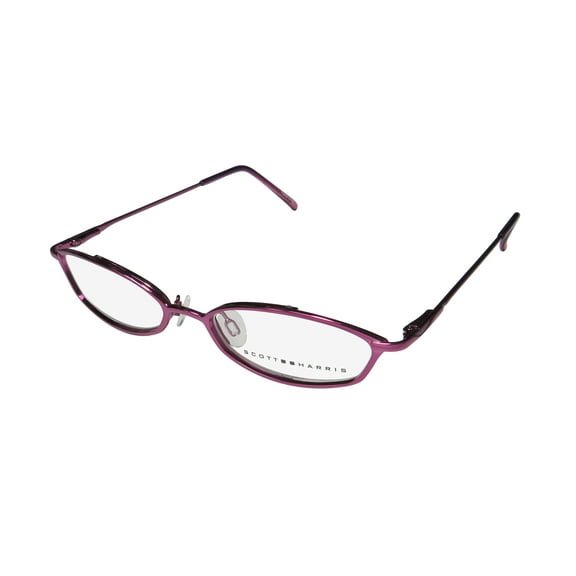 NEW SCOTT HARRIS 181A WOMENS/LADIES DESIGNER FULL-RIM MAGENTA CAT EYE SHAPE "SCHOOL TEACHER LOOK" FRAME DEMO LENSES 48-17-135 SPRING HINGES EYEGLASSES/EYEGLASS FRAME