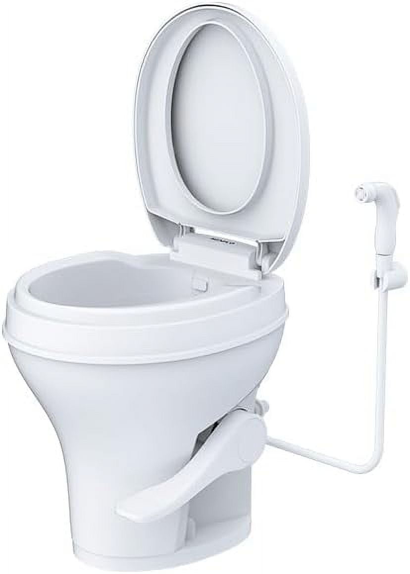SEAFLO Standard Height RV Toilet with Sprayer Attachment