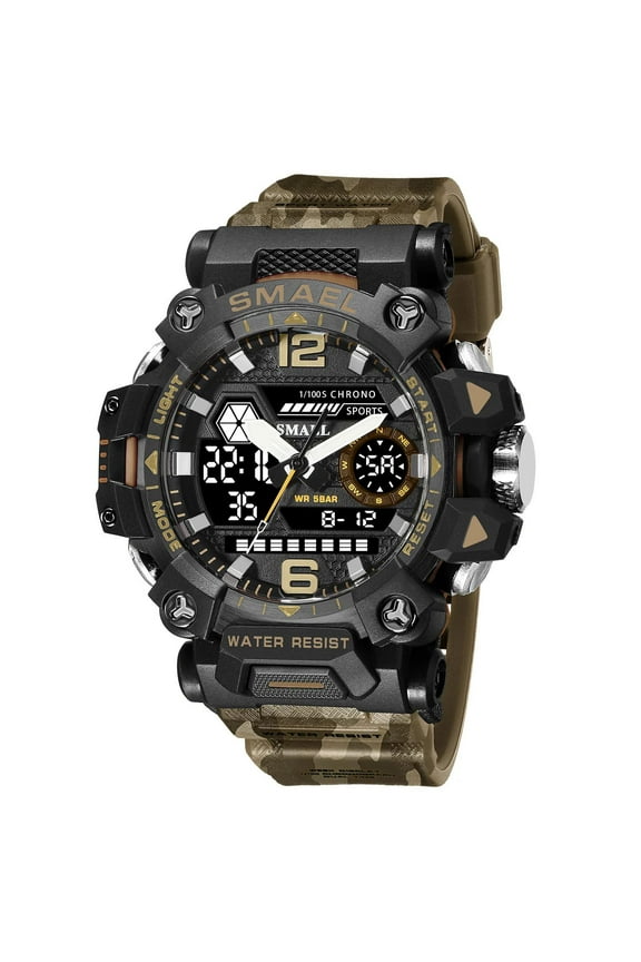 NEW SMAEL Military Watches 50m Waterproof Sports Watch Digital 8072 Army Watch Digital Quartz Dual Time Wristwatches LED for Men
