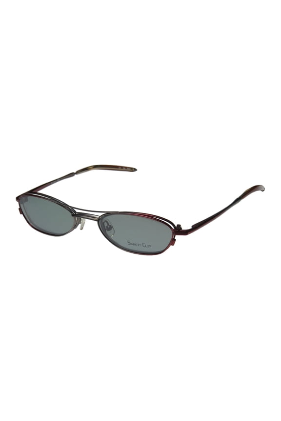 NEW SMARTCLIP 247 MENS/WOMENS DESIGNER FULL-RIM BURGUNDY / GRAY AFFORDABLE WITH CLIP-ON LENSES FRAME DEMO LENSES 50-18-135 SUNGLASS LENS CLIP-ONS FLEXIBLE HINGES EYEGLASSES/SPECTACLES