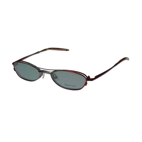 NEW SMARTCLIP 247 MENS/WOMENS DESIGNER FULL-RIM BURGUNDY / GRAY AFFORDABLE WITH CLIP-ON LENSES FRAME DEMO LENSES 50-18-135 SUNGLASS LENS CLIP-ONS FLEXIBLE HINGES EYEGLASSES/SPECTACLES