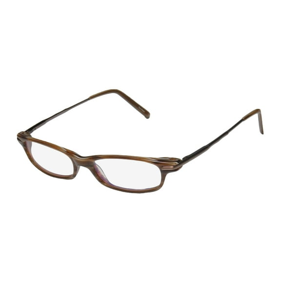 NEW SMARTCLIP 33 MENS/WOMENS DESIGNER FULL-RIM STRIPED BROWN CLASSIC SHAPE HARD CASE DURABLE FRAME DEMO LENSES 50-16-145 FLEXIBLE HINGES EYEGLASSES/GLASSES