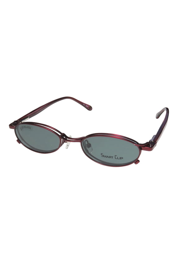 NEW SMARTCLIP 418 MENS/WOMENS DESIGNER FULL-RIM BURGUNDY POLARIZED LENSES BY POLAROID FRAME DEMO LENSES 48-19-140 SUNGLASS LENS CLIP-ONS FLEXIBLE HINGES EYEGLASSES/EYEGLASS FRAME