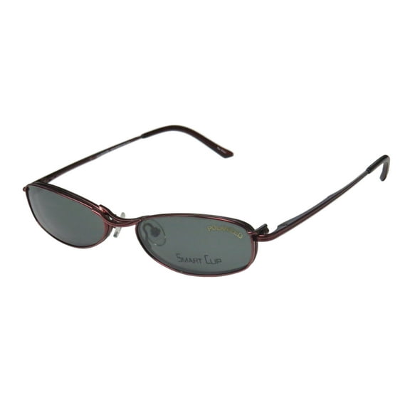 NEW SMARTCLIP 431 WOMENS/LADIES CAT EYE FULL-RIM CRANBERRY CAT EYE WITH POLARIZED LENSES FRAME DEMO LENSES 53-15-135 SUNGLASS LENS CLIP-ONS FLEXIBLE HINGES EYEGLASSES/EYEWEAR