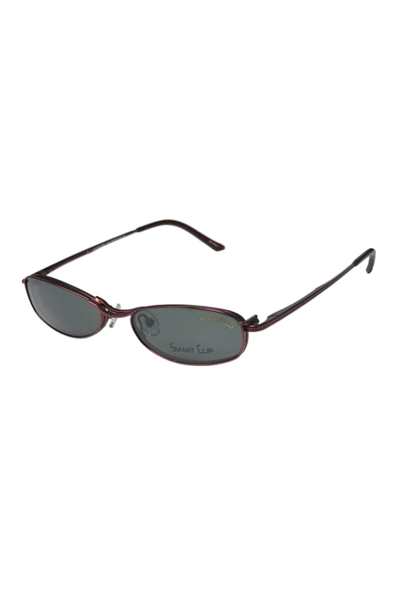 NEW SMARTCLIP 431 WOMENS/LADIES CAT EYE FULL-RIM CRANBERRY CAT EYE WITH POLARIZED LENSES FRAME DEMO LENSES 53-15-135 SUNGLASS LENS CLIP-ONS FLEXIBLE HINGES EYEGLASSES/EYEWEAR