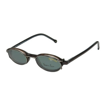 NEW SMARTCLIP 900 MENS/WOMENS DESIGNER FULL-RIM BROWN HIP POLARIZED CLIP-ON LENSES FRAME DEMO LENSES 46-20-140 SUNGLASS LENS CLIP-ONS SPRING HINGES EYEGLASSES/EYEWEAR