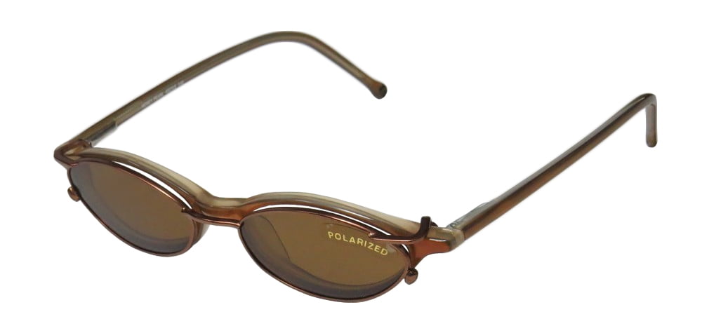 NEW SMARTCLIP 903 MENS/WOMENS CAT EYE FULL-RIM HONEY / PEARL WITH BROWN CLIP-ON CAT EYE WITH POLARIZED FRAME DEMO LENSES 45-15-140 SUNGLASS LENS CLIP-ONS FLEXIBLE HINGES EYEGLASSES/EYEGLASS FRAME