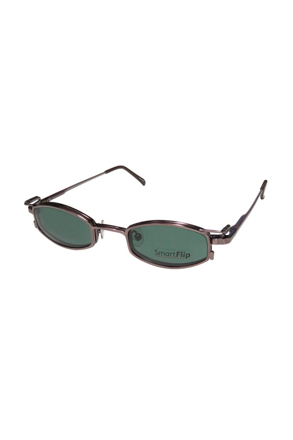 NEW SMARTFLIP 451 MENS/WOMENS DESIGNER FULL-RIM BROWN POLARIZED CLIP-ON LENSES BY POLAROID FRAME DEMO LENSES 42-21-130 SUNGLASS LENS CLIP-ONS FLEXIBLE HINGES EYEGLASSES/EYE GLASSES