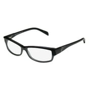 NEW SMITH OPTICS TIPTOE WOMENS/LADIES DESIGNER FULL-RIM BLACK / TRANSPARENT GRAY OPHTHALMIC FULL-RIM SLEEK FRAME DEMO LENSES 53-14-135 SPRING HINGES EYEGLASSES/EYEGLASS FRAME