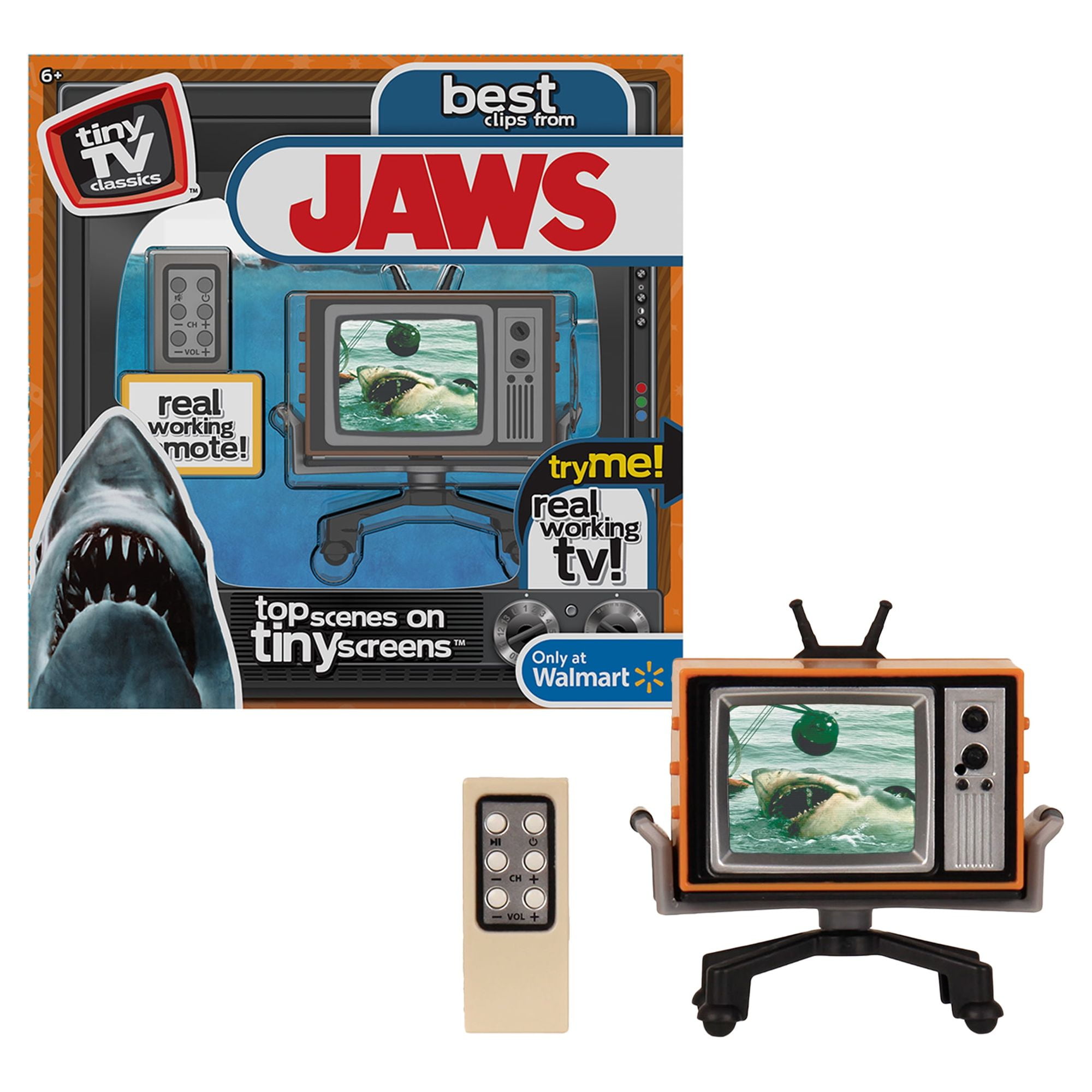 NEW SPRING '22 - Tiny TV Classics - Jaws Edition- Newest Collectible from  Basic Fun - Watch top Jaws scenes on a real-working Tiny TV (with working  remote)! 