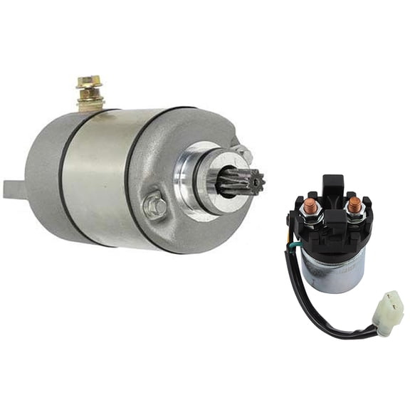 12V Starter and Solenoid Relay Kit Compatible with Honda TRX200 TRX200D FourTrax 199cc ATV 1990-1997 Air-Cooled Single-Cylinder OHC Mitsuba PMDD 35850-HF1-670 TRX200 FourTrax 4-Stroke