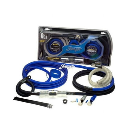 Stinger - 6000 Series 1/0GA Power Amplifier Wiring Kit for Car Audio Systems up to 4000W/300A - Blue