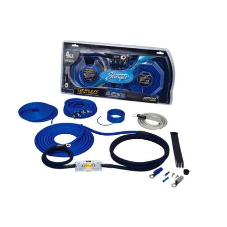Stinger - 6000 Series 4GA Complete Amplifier Wiring Kit for Car Audio Systems up to 1750W/175A - Blue