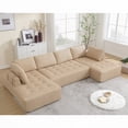thumbnail image 1 of [Modern U-shaped Modular Sofa 138.5" Breathable Mesh Fabric for Living Room], 1 of 16