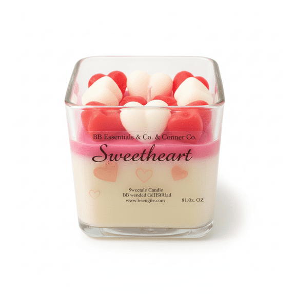 Blak Beautys SWEETHEART 24 oz Strawberry and Vanilla Scented Jar Candle
