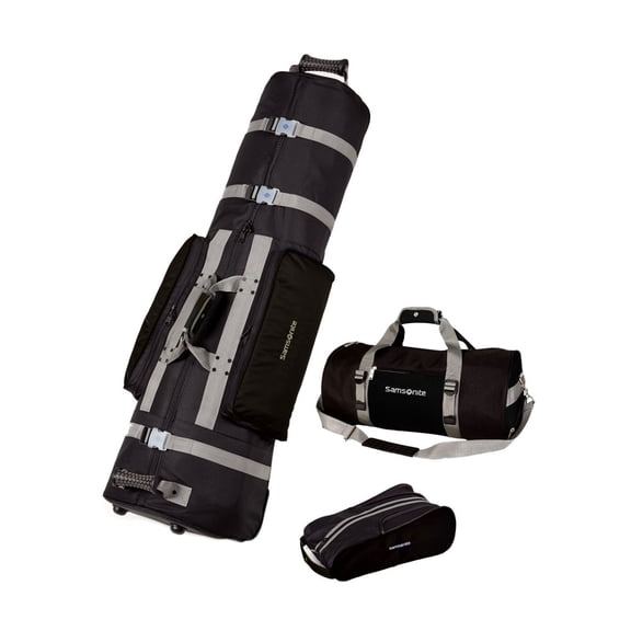 NEW Samsonite Golf 3 Piece Set Travel Cover / Shoe Bag / Duffel - Black