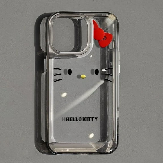 NEW Sanrio Hello Kitty Cute Bow Phone Case For iPhone 15 14 13 Pro Max 11 12 13 Pro X XR 7 8 Plus Soft Acrylic Cover Girl Y2K ZZ