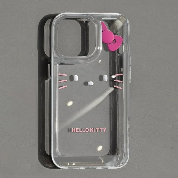 NEW Sanrio Hello Kitty Cute Bow Phone Case For iPhone 15 14 13 Pro Max 11 12 13 Pro X XR 7 8 Plus Soft Acrylic Cover Girl Y2K ZZ