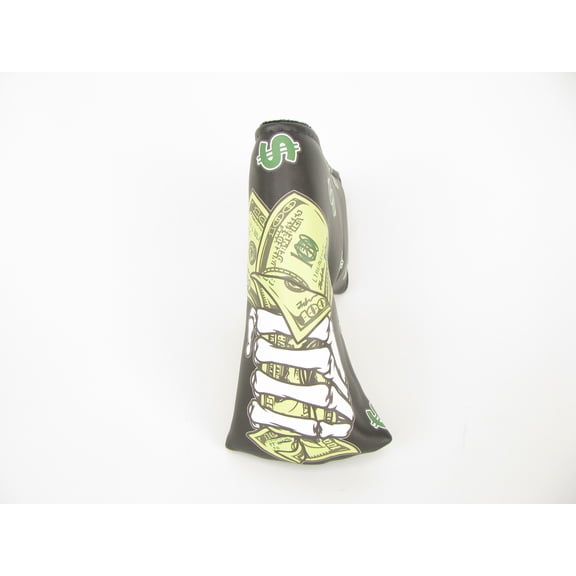 NEW Scary Cash Money Skeleton BLADE Golf Putter Headcover MAGNETIC