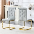 thumbnail image 1 of NEW Set Of 2,Retro Alligator Skin Upholstered Dining Chairs,With Crystal Buckle Design And Faux Leather Design,A Touch Of Elegance And Mystery To The Dining Area,Gold Plated Metal Bow Leg, 1 of 10