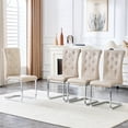 thumbnail image 1 of NEW Set Of 4,Retro Alligator Skin Upholstered Dining Chairs,With Crystal Buckle Design And Faux Leather Design,A Touch Of Elegance And Mystery To The Dining Area,Electroplated Metal Bow Leg, 1 of 10