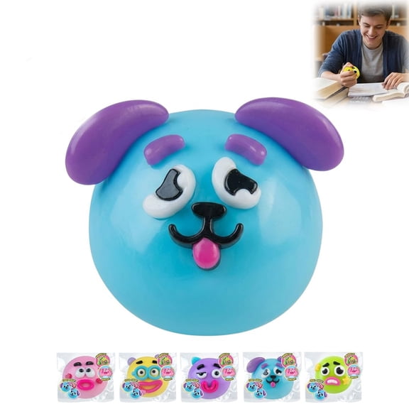 NEW Smushers Squishy - Curiosities Smushers Dog Face Swap Squishy Soft Moldable Cute Slow Rise Relaxing Sensory Desk Accessory For Adults (Bule, 1PC)