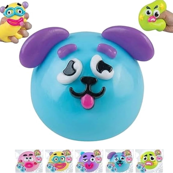 NEW Smushers Squishy - Curiosities Smushers Dog Face Swap Squishy Soft Moldable Cute Slow Rise Relaxing Sensory Fidget Relief for Adults Anxiety Relief (Blue)