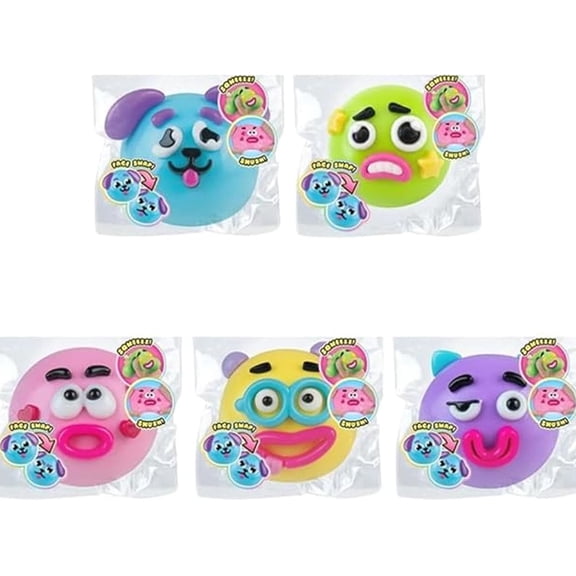 NEW Smushers Squishy - Curiosities Smushers Dog Face Swap Squishy Soft Moldable Cute Slow Rise Relaxing Sensory Fidget Relief for Adults Anxiety Relief (Blue)