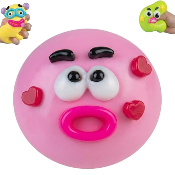 NEW Smushers Squishy, Cute Easy Squeezy Funny Face Squishy Stress Balls, Stress Relief Desk Accessory for Adults