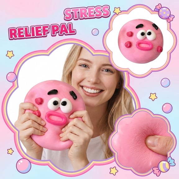 NEW Smushers Squishy, Cute Easy Squeezy Squishy Funny Face Swap Fidget ball, Soft Moldable Slow Rising Squishy Stress Ball, Fun Sensory for Adults Anxiety Relief