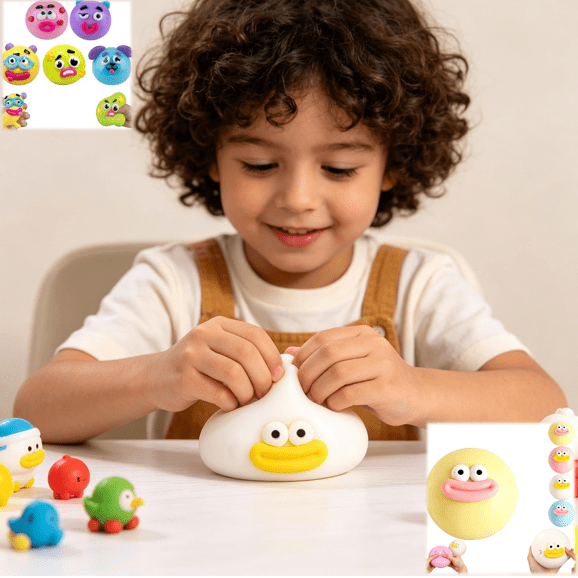 Cute Dog Face Sensory Fidget,Dog Face Swap Squishy,smushers Sensory with Interchangeable Faces,Divertidas Bolas Blandas Sensoriales For Aliviar El Estrés Y La Ansiedad, For Niños Y Adultos(b