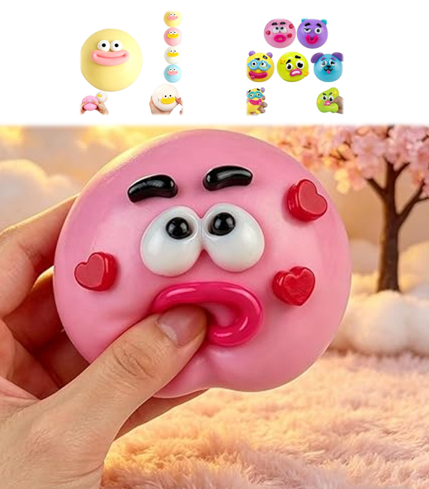 NEW Smushers Squeeze – Quirky Dog Face Desk Companion – Soft Moldable Fidget for Work and Home (A3-Pink-1)