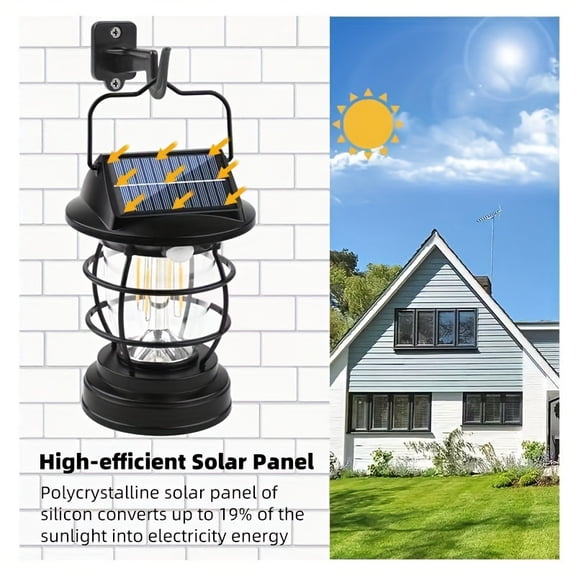 NEW Solar Retro Camping Lamp Outdoor Professional Tent Lighting Lantern Rechargeable Portable Portable Ultra-bright Lighting Lamp