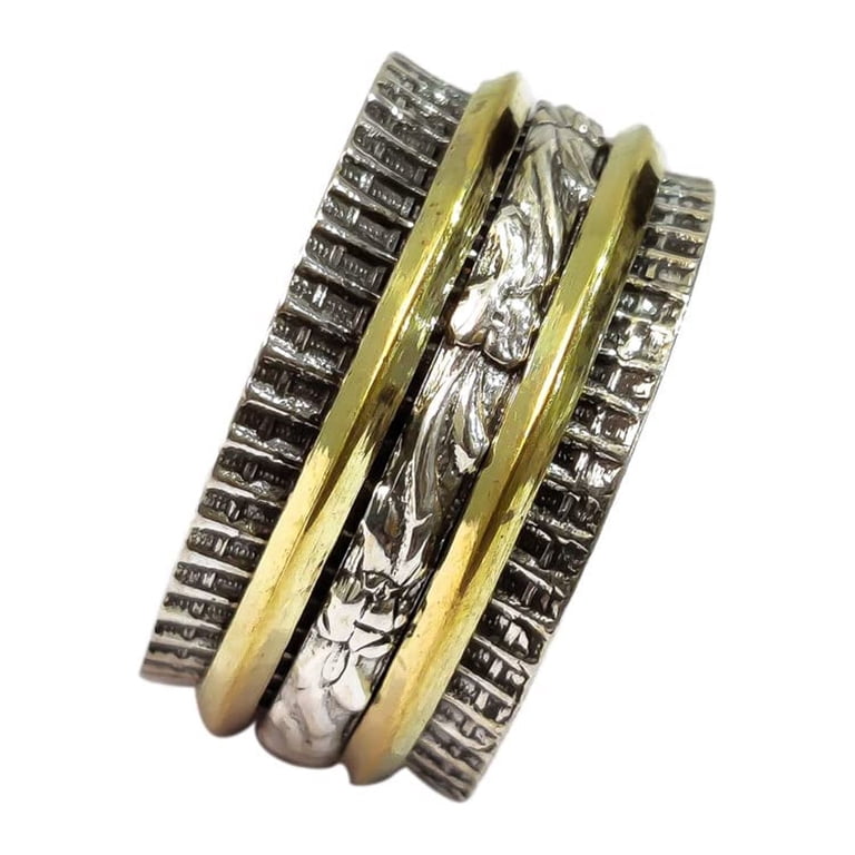 Handmade Spinner Rings Sterling Silver Personalised Hammered Spinner