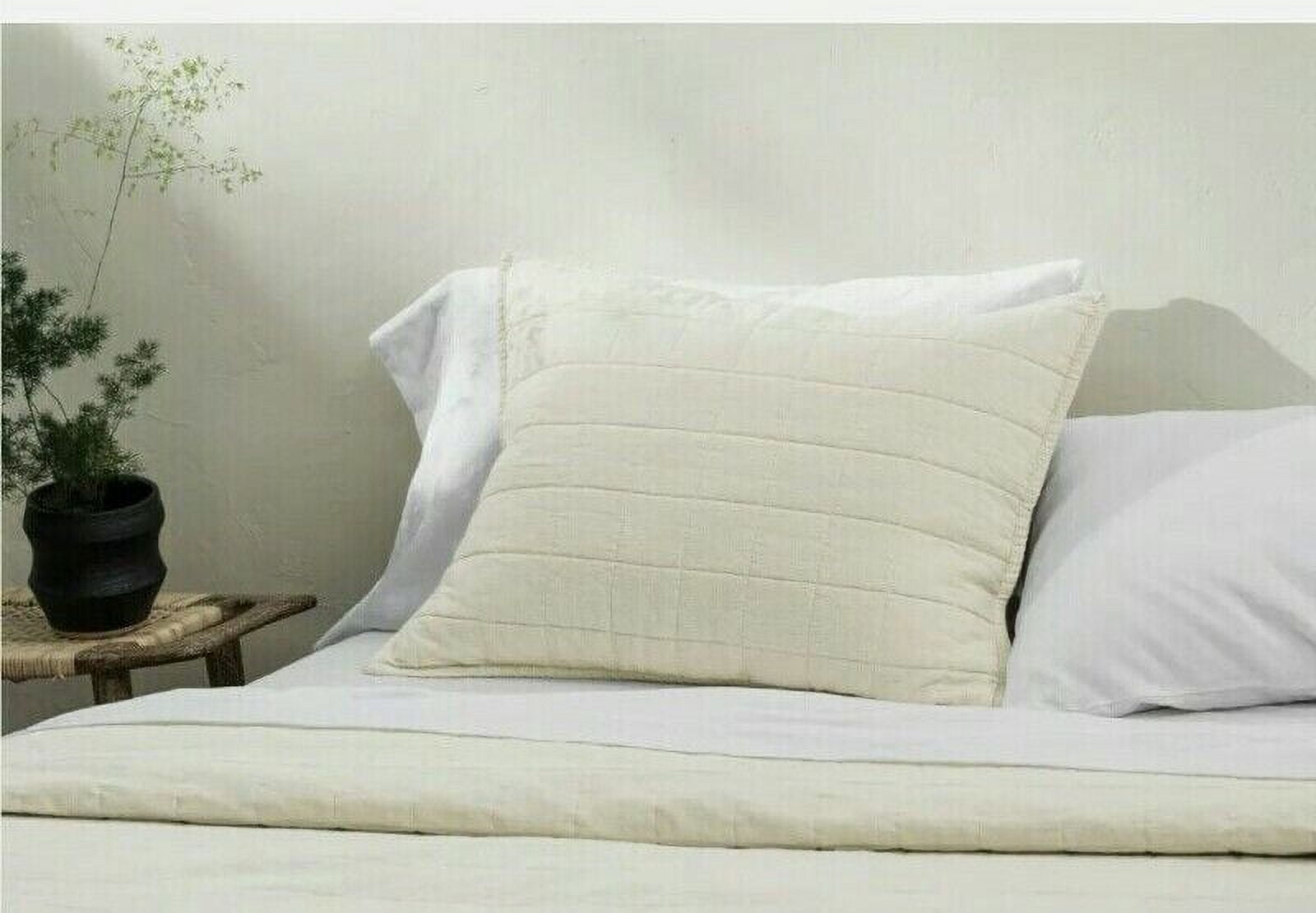 Casaluna Natural Standard Heavyweight Linen Blend Quilt Pillow Sham