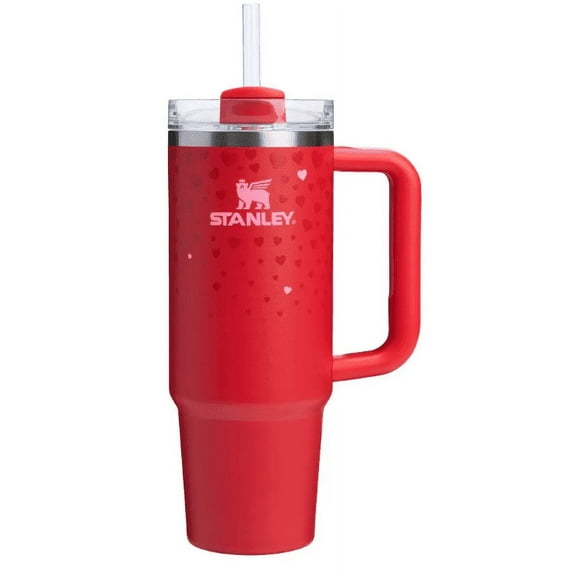 NEW | Stanley 30 oz Stainless Steel H2.0 Flowstate Quencher Tumbler | Valentine's Day | Ruby Hearts