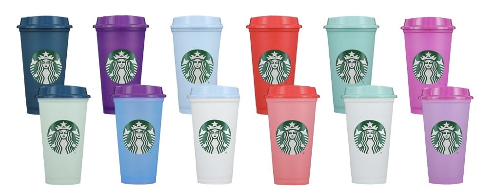 NEW Starbucks Color Changing Reusable Hot Cups w/lids Valentines 2023  Pack 16oz