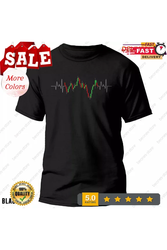 NEW/Stock Trading T-Shirt Cool Candlestick Stock Market Traders Financial Gift